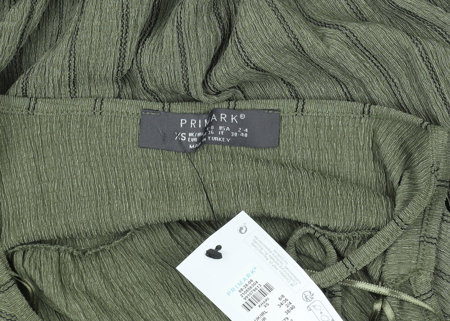 Primark Women Green XS Halter Striped Midi Slip Dress