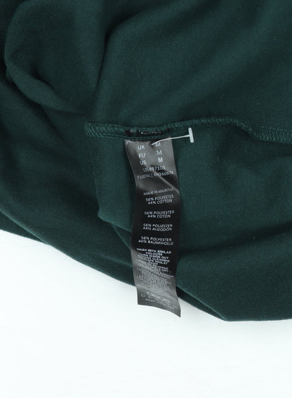 ASOS DESIGN Men's Green Henley Jumper M Long Sleeve Cotton Blend