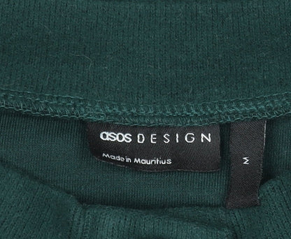 ASOS DESIGN Men's Green Henley Jumper M Long Sleeve Cotton Blend