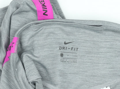 Nike Women's Grey Dri-FIT Leggings Small Slim Fit Sportswear