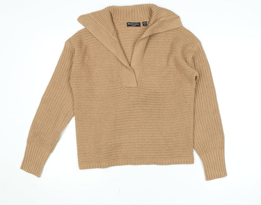 Womens UK Size M Brave Soul Beige Pullover Jumper