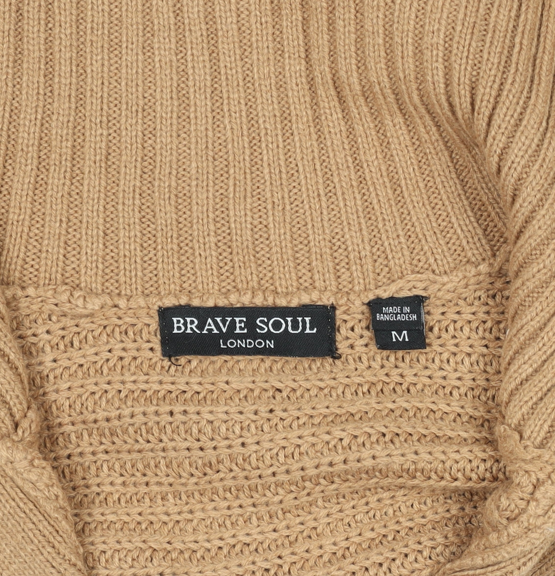 Womens UK Size M Brave Soul Beige Pullover Jumper