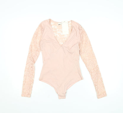 Womens UK Size S Very Lucy One-Piece Pink Bodysuit