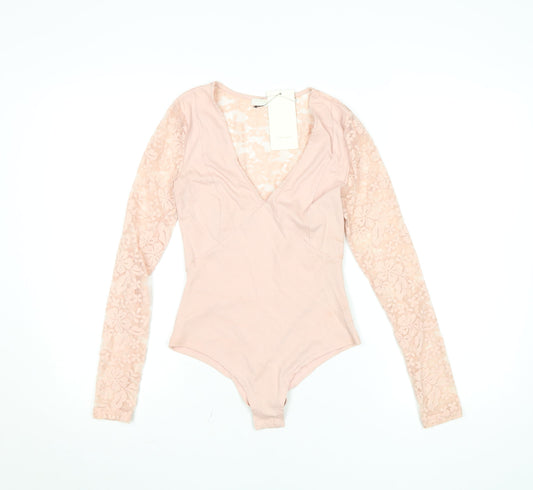 Womens UK Size S Very Lucy One-Piece Pink Bodysuit