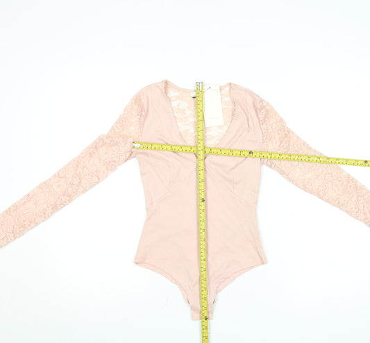 Womens UK Size S Very Lucy One-Piece Pink Bodysuit