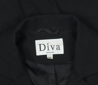 Womens UK Size 10 Diva Regular Black Suit Jacket
