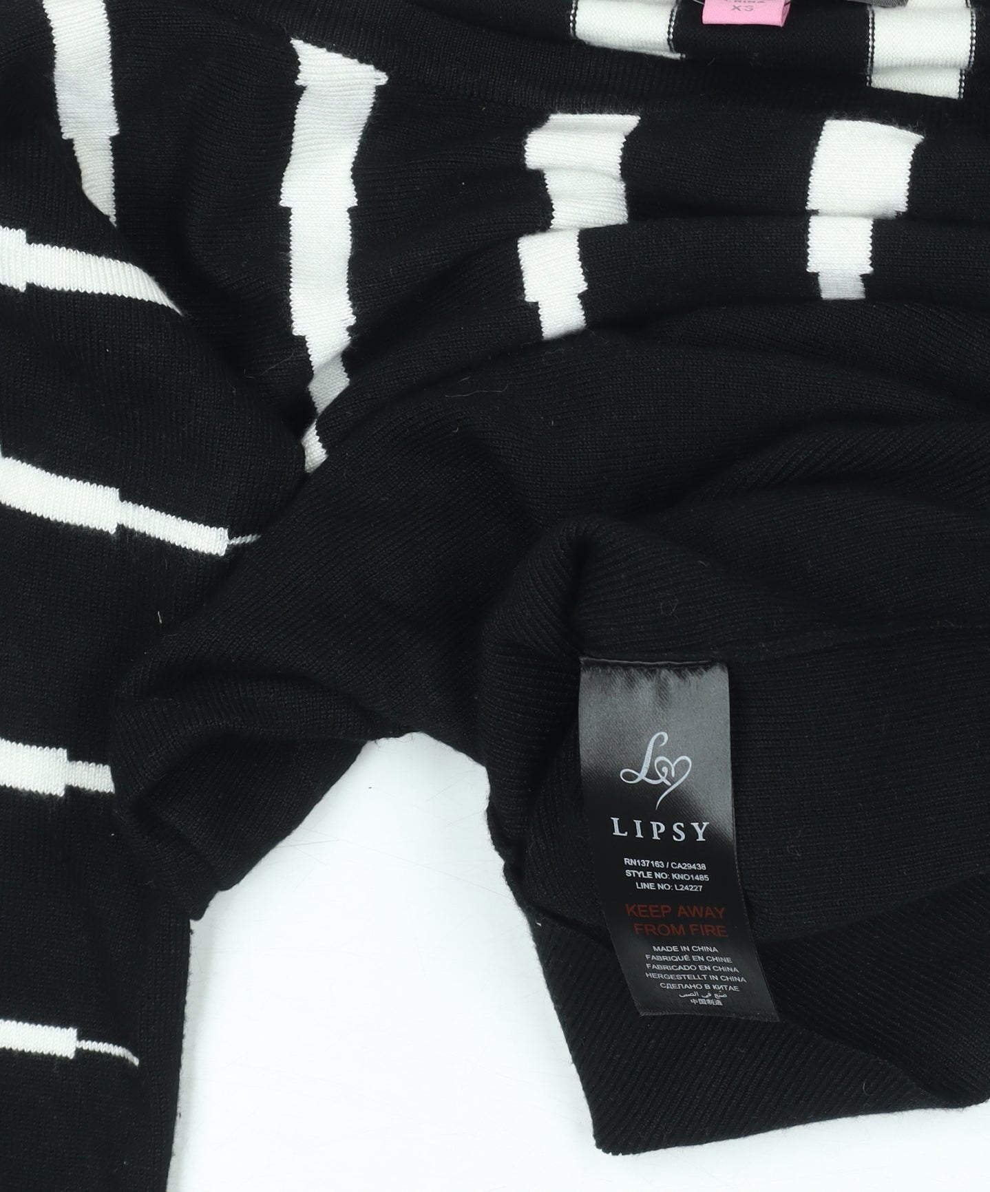 Womens UK Size XS Lipsy Black Pullover Jumper
