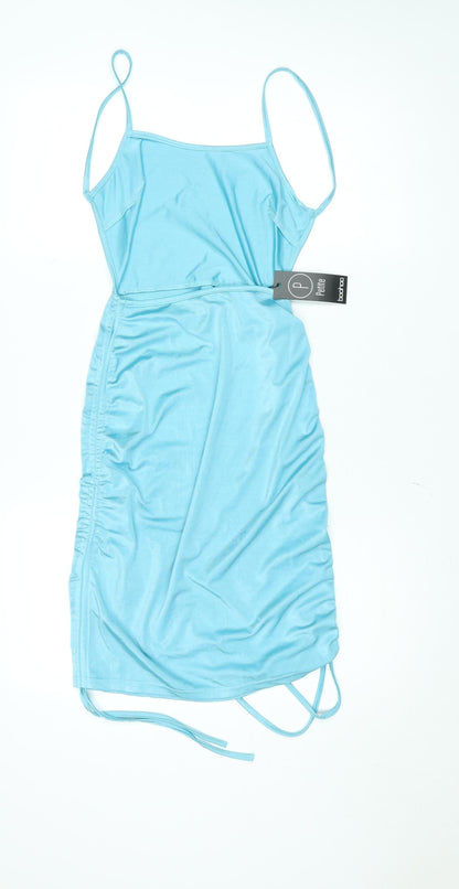 Boohoo Petite Blue Bodycon Short Dress Size 6 Women’s Summer Party