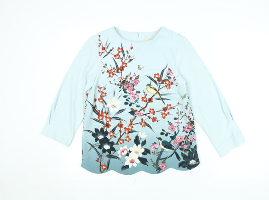 Womens UK Size 6 Oasis Blue Tunic Blouse