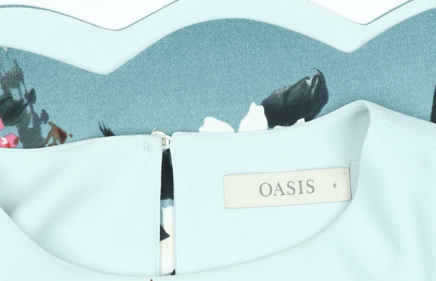 Womens UK Size 6 Oasis Blue Tunic Blouse