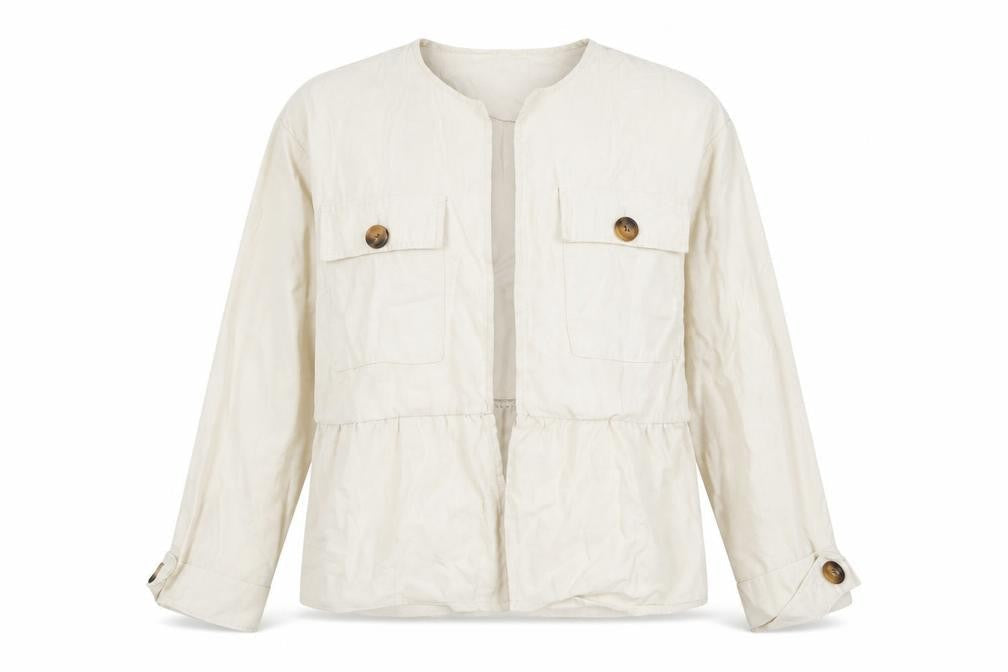 Womens UK Size S Zara Beige Basic Jacket
