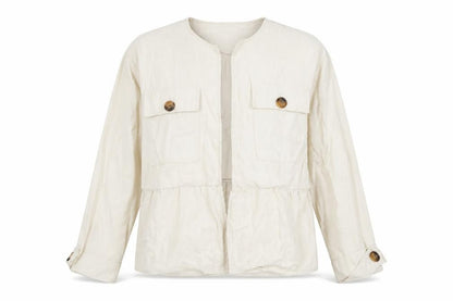 Womens UK Size S Zara Beige Basic Jacket