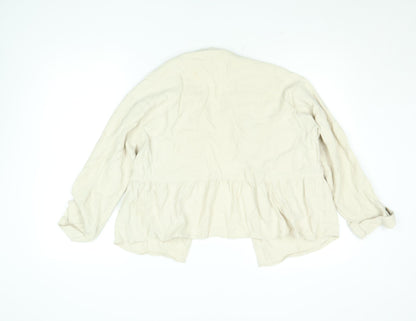 Womens UK Size S Zara Beige Basic Jacket
