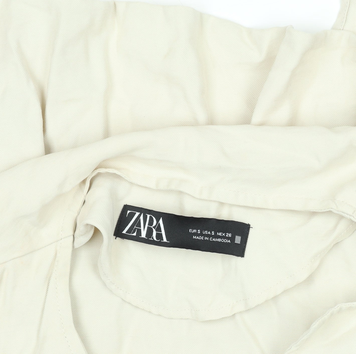 Womens UK Size S Zara Beige Basic Jacket