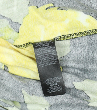 Debenhams Womens Yellow Floral Bodycon Dress Size 14 Short Sleeve