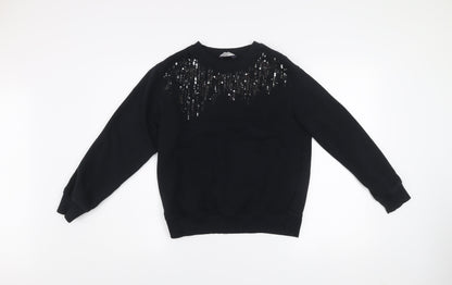 Womens UK Size 8 Marks and Spencer Black Pullover Sweatshirt
