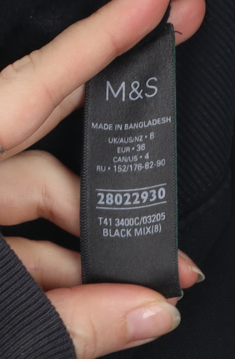 Womens UK Size 8 Marks and Spencer Black Pullover Sweatshirt