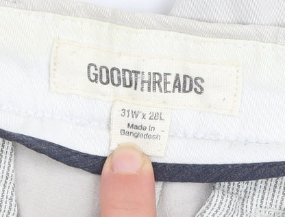 Goodthreads Men’s Beige Chino Trousers 31W x 28L Slim Fit Cotton Blend