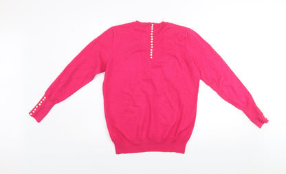 Womens UK Size 12 Savida Pink Pullover Jumper