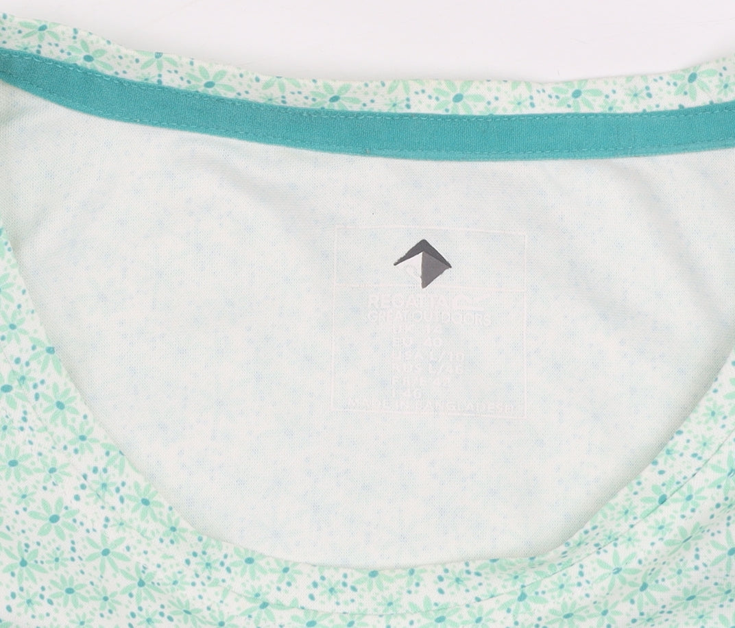 Regatta Women's Blue Floral Short Sleeve T-Shirt Size 14