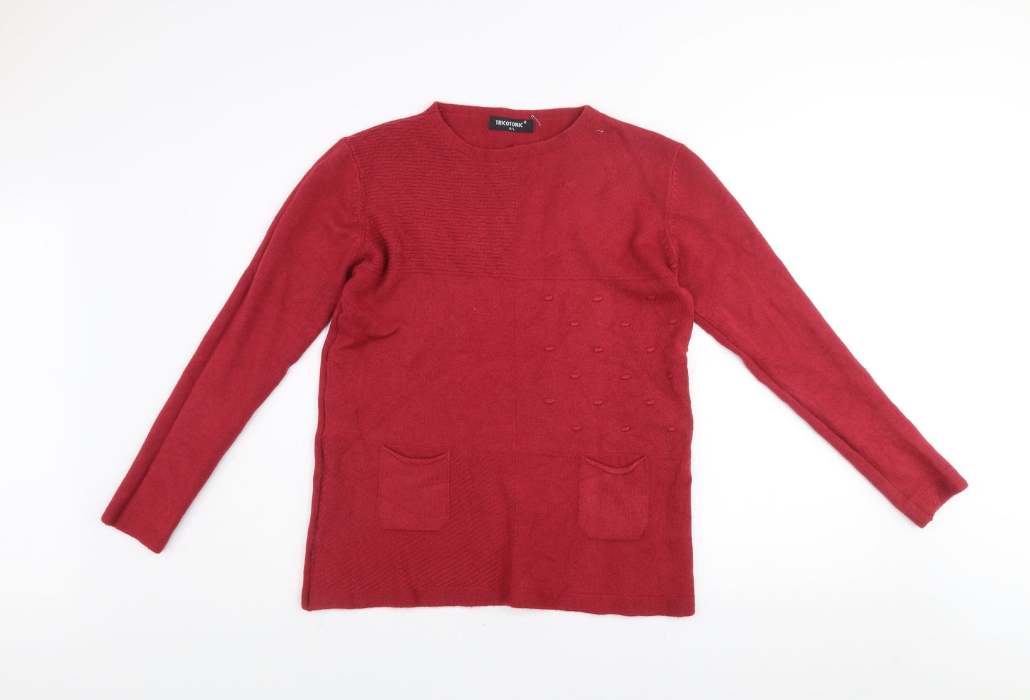 Womens UK Size M Tricotonik Red Pullover Jumper