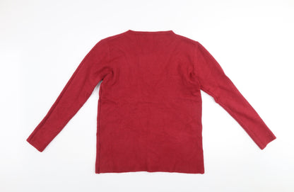 Womens UK Size M Tricotonik Red Pullover Jumper