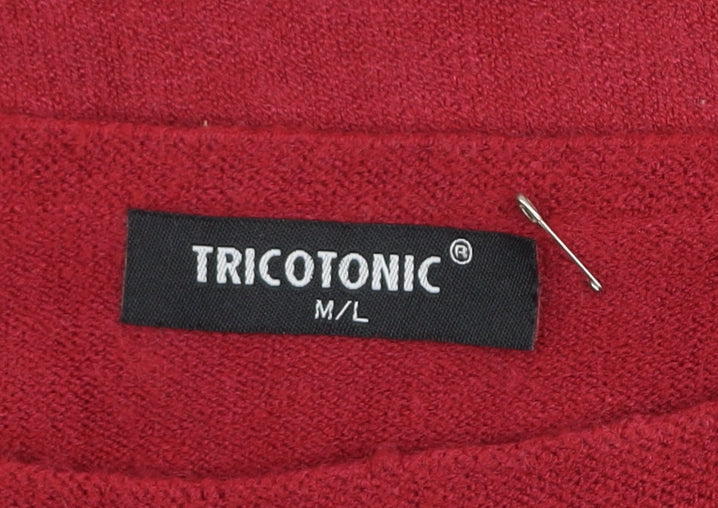 Womens UK Size M Tricotonik Red Pullover Jumper