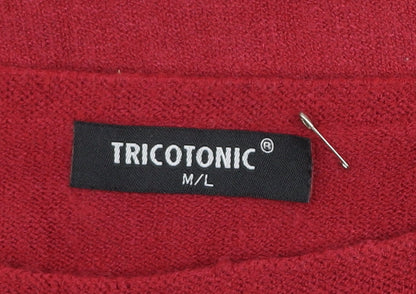 Womens UK Size M Tricotonik Red Pullover Jumper