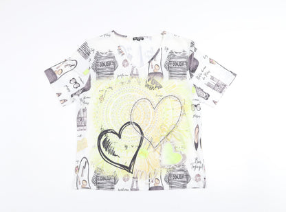 Womens UK Size M Casamia Multicoloured Basic T-Shirt