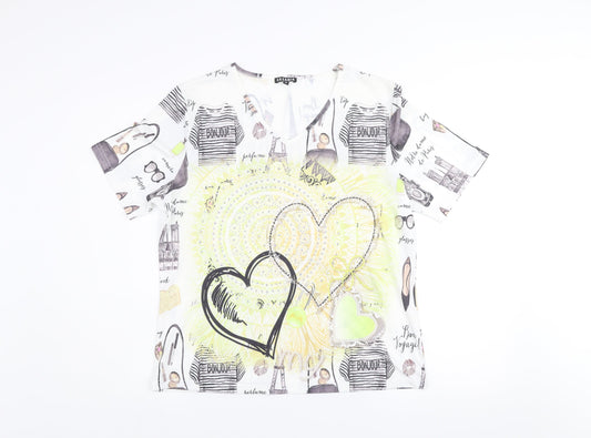 Womens UK Size M Casamia Multicoloured Basic T-Shirt