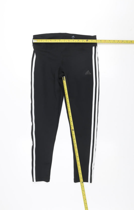 Adidas Women Black Climalite Leggings Size M 12-14 Sports Gym Trousers