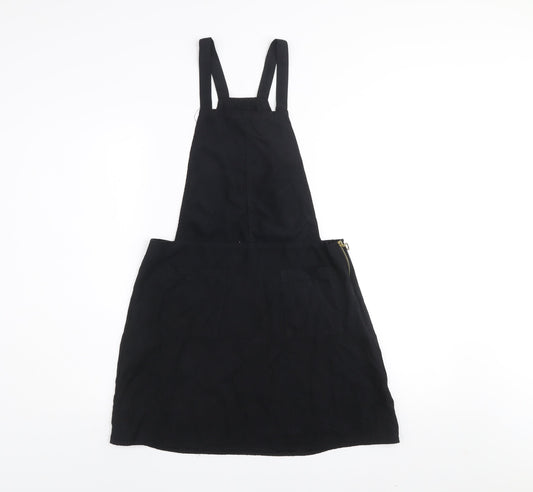 Atmosphere Women Black Dungaree Dress Size 12 Zip Pockets