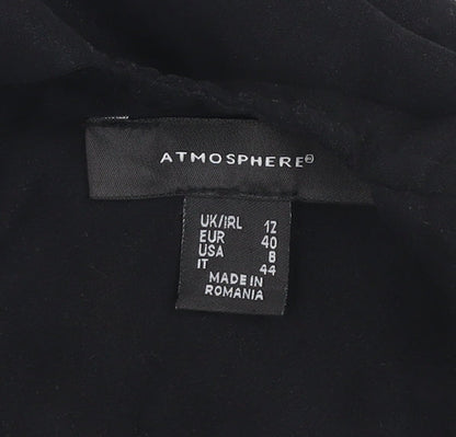 Atmosphere Women Black Dungaree Dress Size 12 Zip Pockets