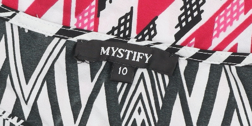 Womens UK Size 10 Mystify Multicoloured Tunic Blouse