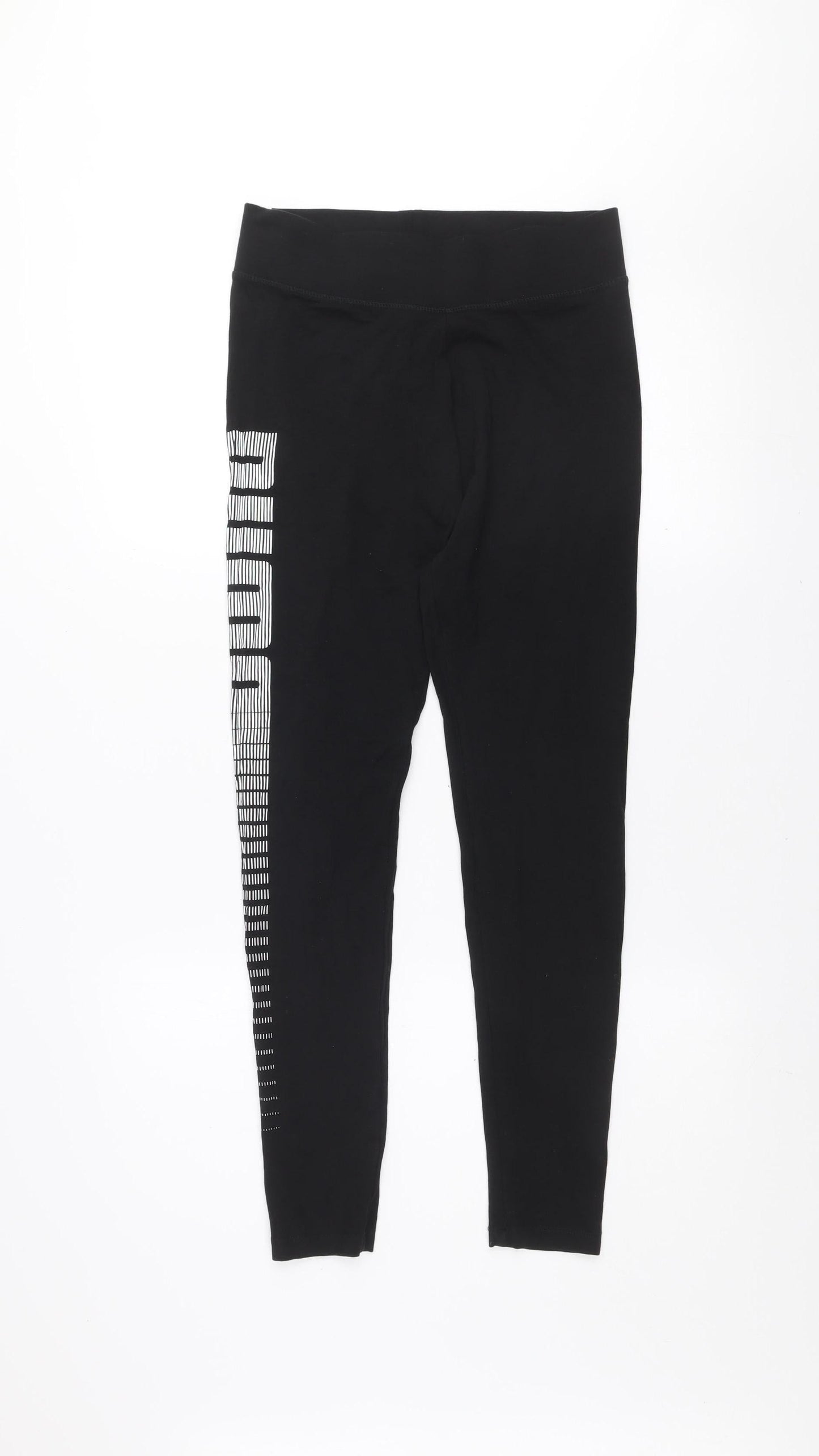 Puma Women's Black Cotton Stretch Activewear Leggings Size 14