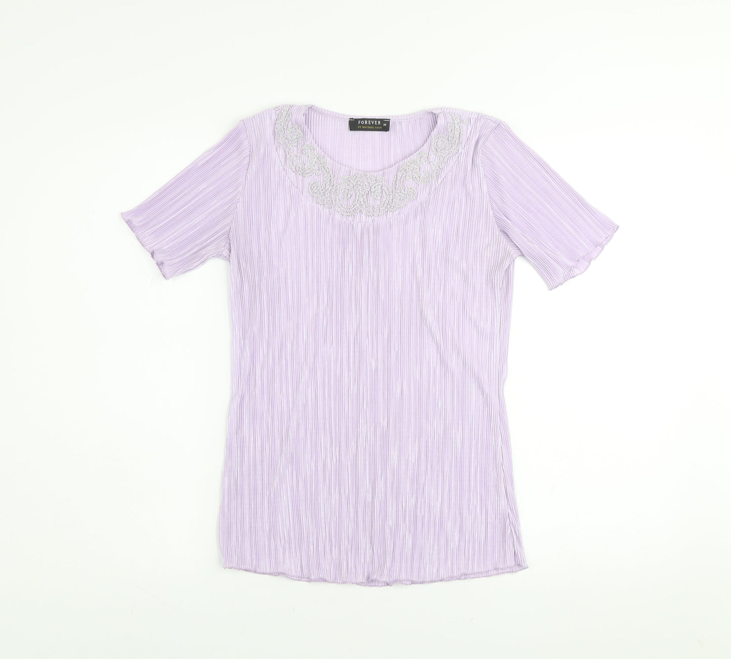 Womens UK Size M Forever by Michael Gold Purple Basic Blouse