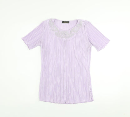 Womens UK Size M Forever by Michael Gold Purple Basic Blouse