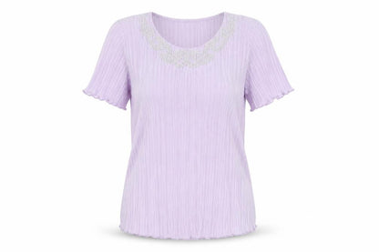 Womens UK Size M Forever by Michael Gold Purple Basic Blouse