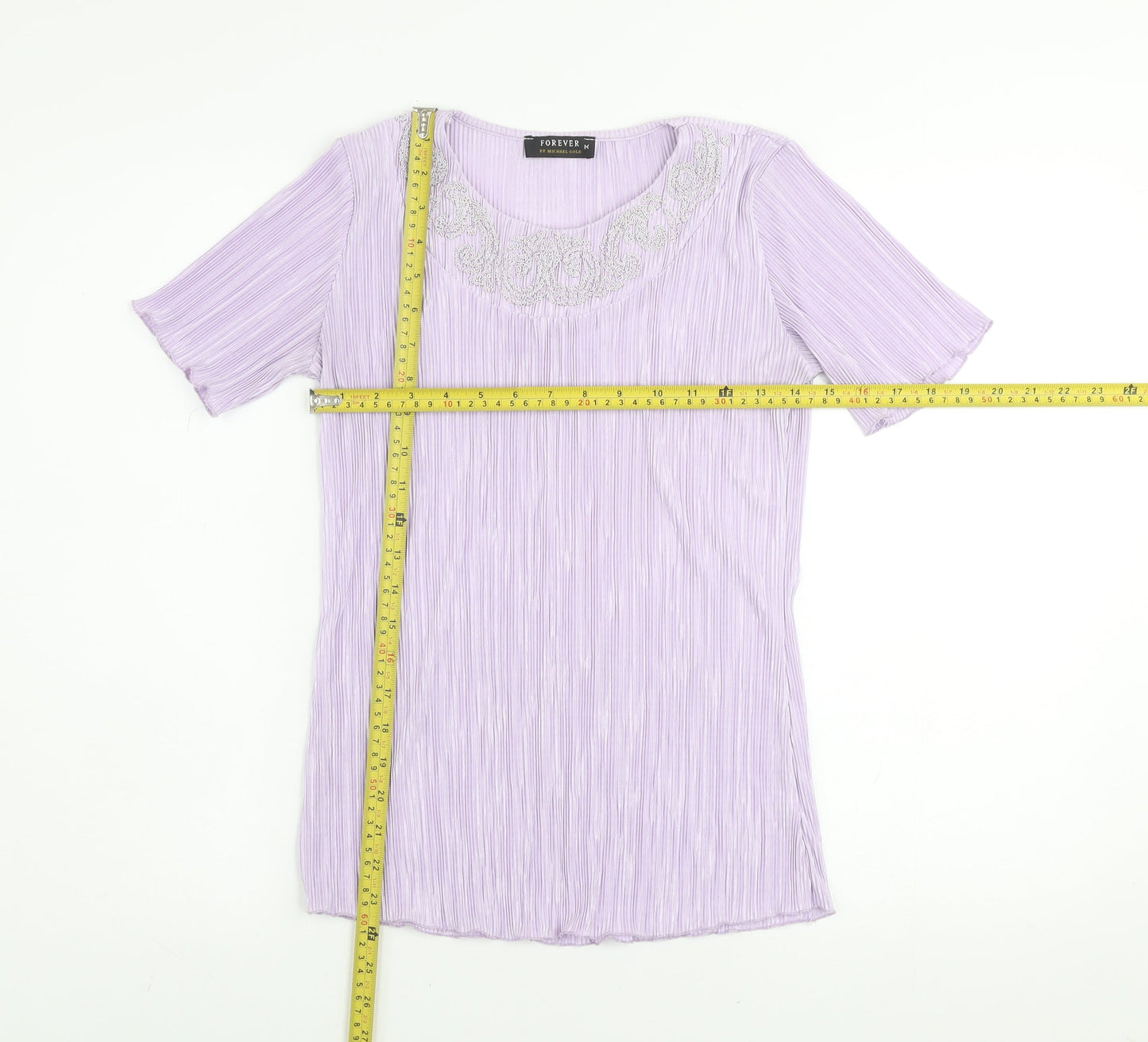 Womens UK Size M Forever by Michael Gold Purple Basic Blouse
