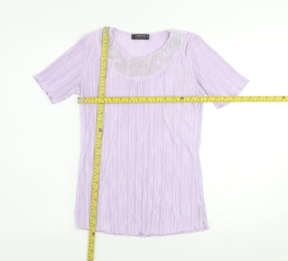 Womens UK Size M Forever by Michael Gold Purple Basic Blouse