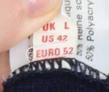 Summerland Men’s Navy Blue Wool Blend V-Neck Pullover Jumper Size L