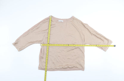 Womens UK Size 14 Gallery Beige Basic Blouse