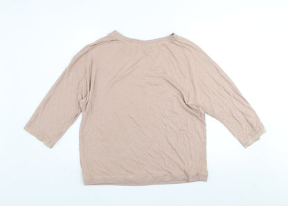 Womens UK Size 14 Gallery Beige Basic Blouse