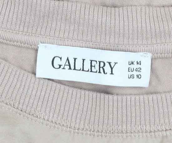 Womens UK Size 14 Gallery Beige Basic Blouse