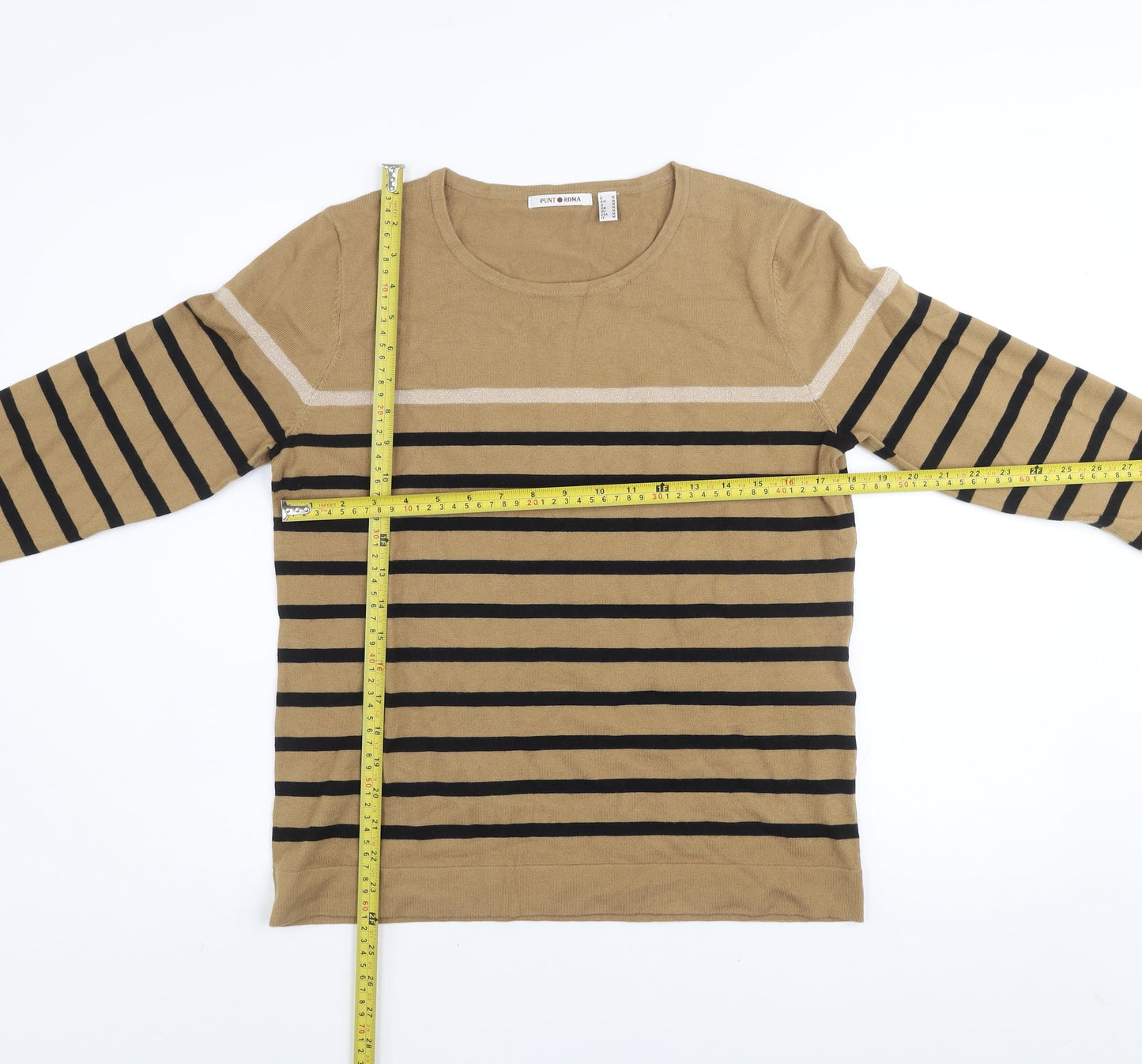 Womens UK Size M Punt Roma Beige Pullover Jumper