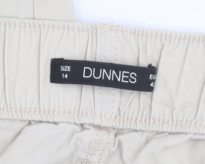 Womens UK Size 14 Dunnes Regular Fit Capri Beige Trousers