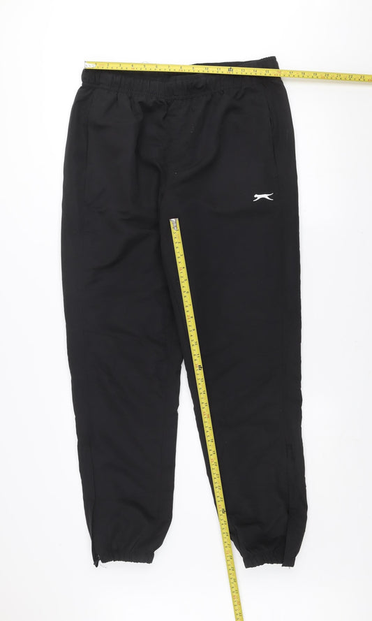 Slazenger Men's Black L Track Pants Lightweight Quick Dry Trousers