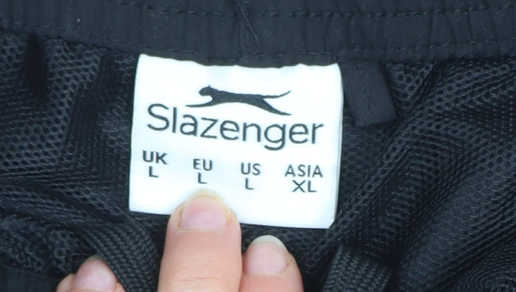 Slazenger Men's Black L Track Pants Lightweight Quick Dry Trousers