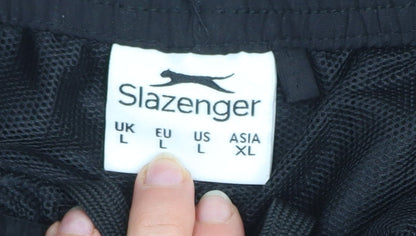 Slazenger Men's Black L Track Pants Lightweight Quick Dry Trousers