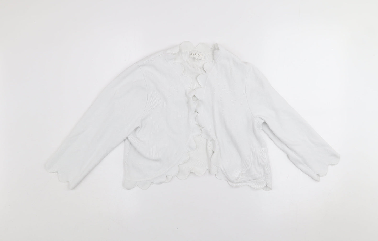 Apricot Women White Size 12 Viscose Knit Open Cardigan